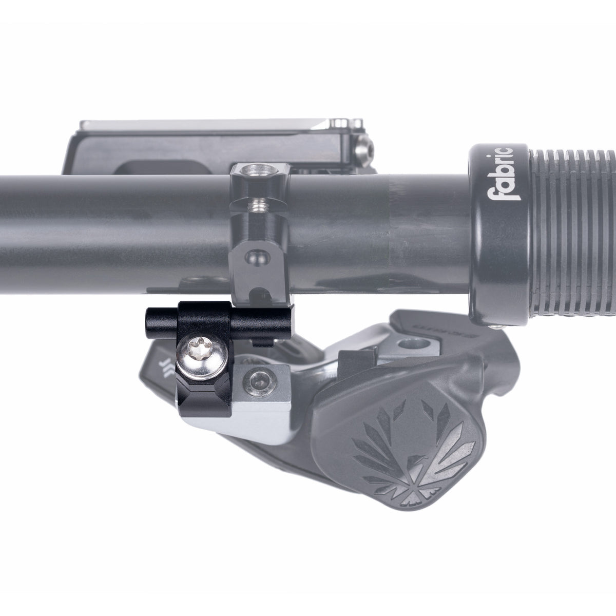 Black Trickstuff SRAM MMX brake-shifter interface shown fitted on a handlebar.