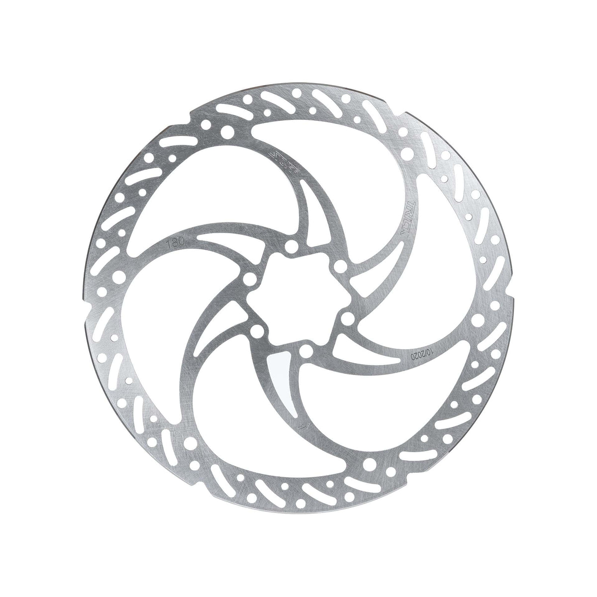 Trickstuff Dächle Heavy Duty 180mm six-bolt brake rotor, shown face-on with the diameter marking visible.