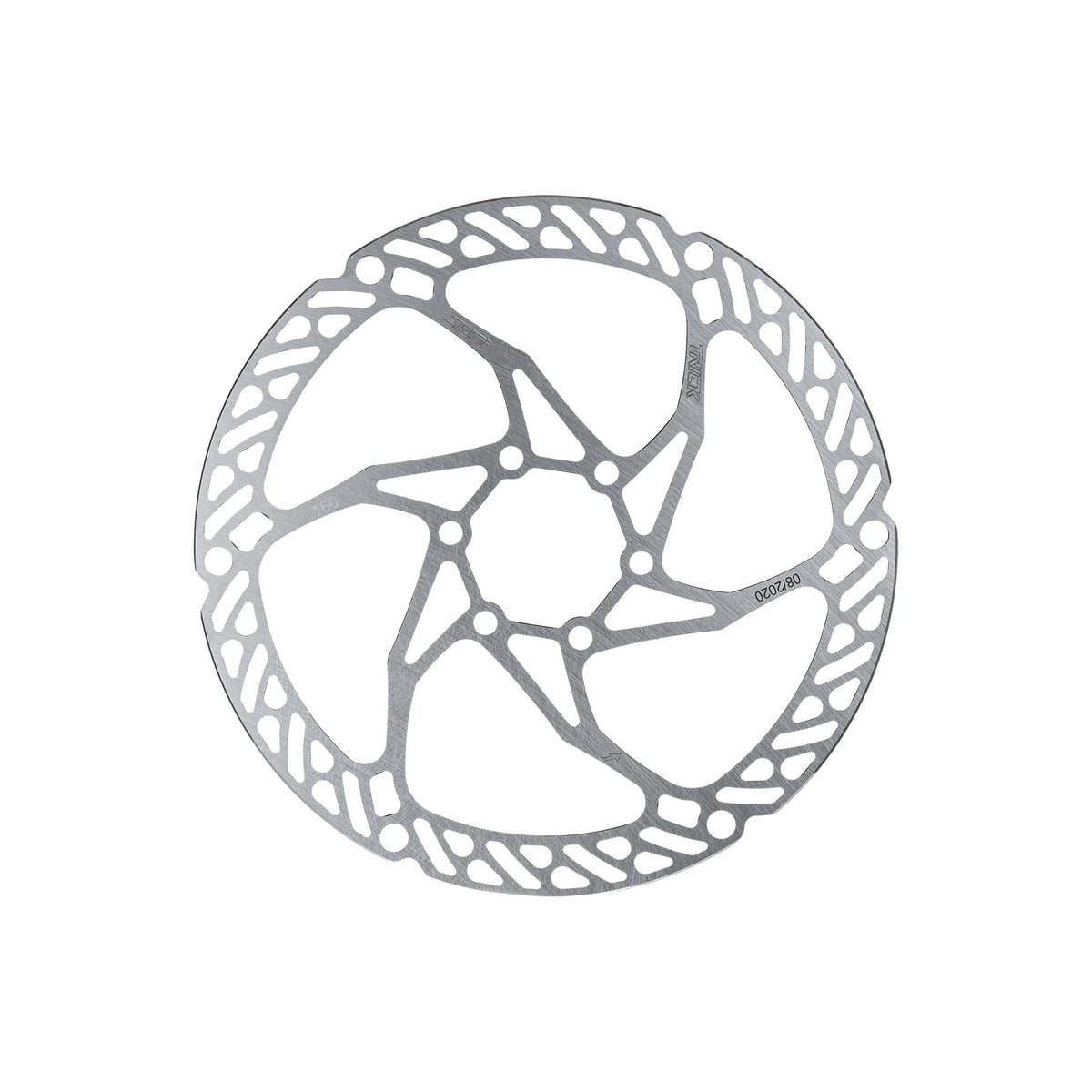 Trickstuff Dächle Ultralight 160mm six-bolt brake rotor, shown face-on with the diameter marking visible.