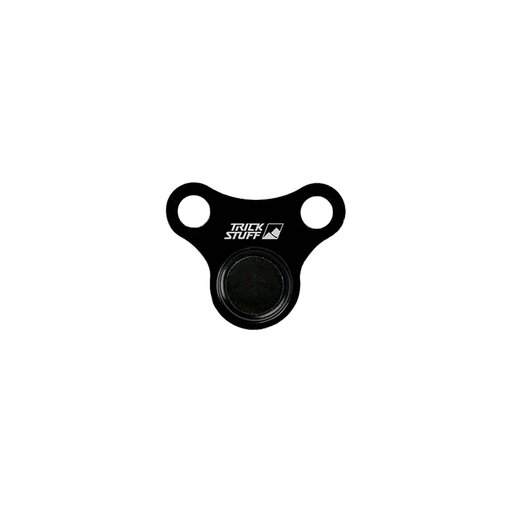 Black Trickstuff e-bike rotor magnet with two mounting holes and a circular magnet.