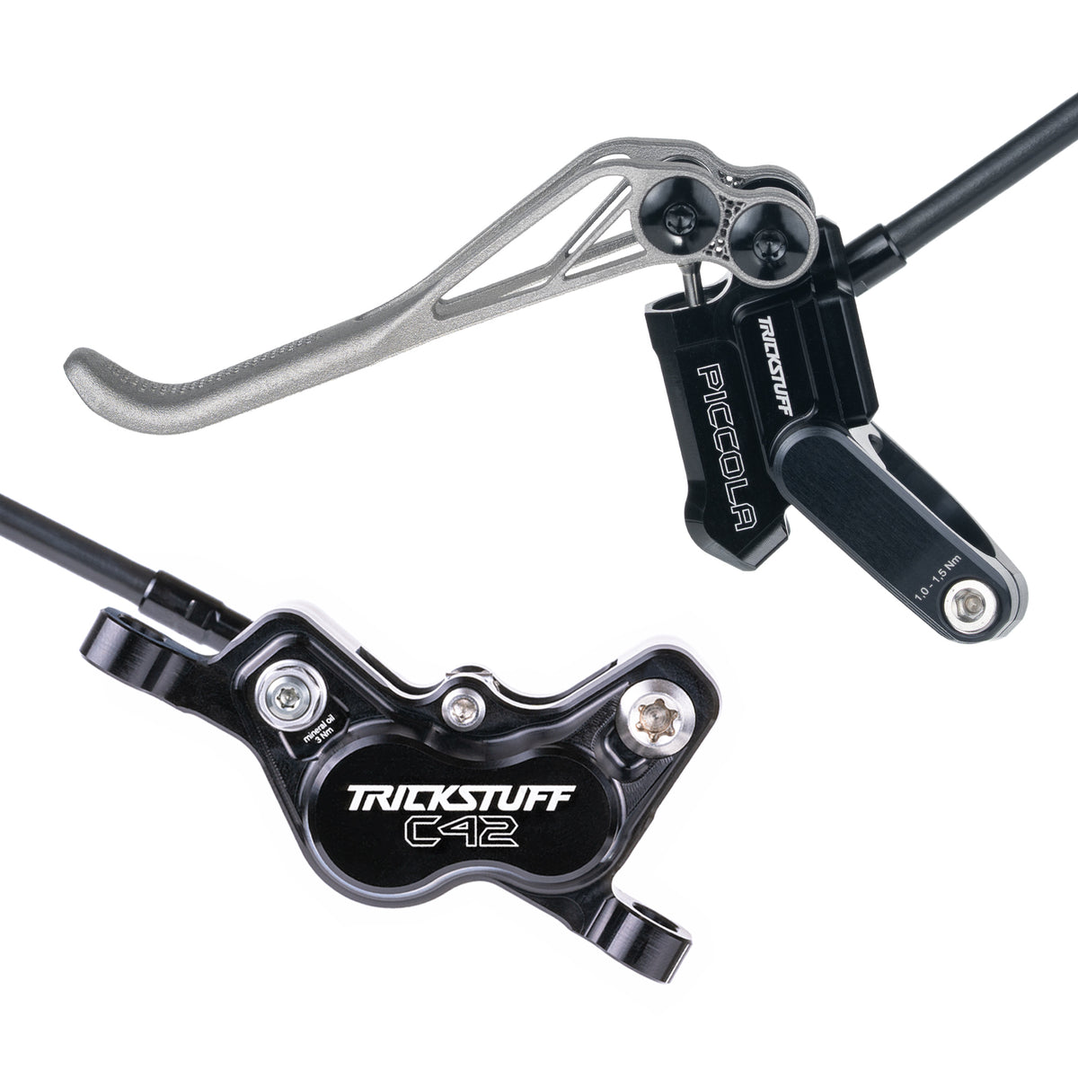 Trickstuff Piccola HD Titanium lever and C42 caliper, black body / black cap.